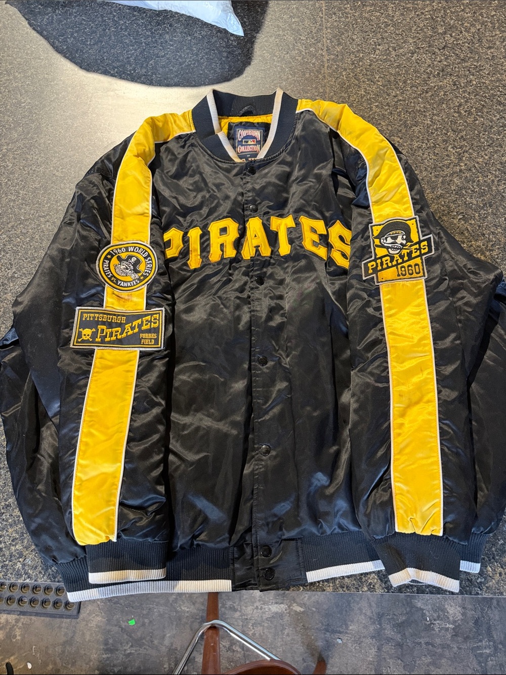 1960’s Pittsburgh Pirates Black & Yellow Varsity Jacket - Official Team Style